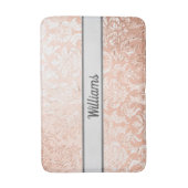 Tapis De Bain Rose Gold Damassé Monogrammé (Devant (Vertical))