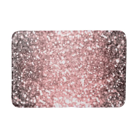 Tapis De Bain Rose Gold Éclairage Filles Glittery Sparkly (Devant)
