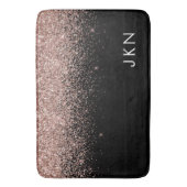 Tapis De Bain Rose Gold Fard Rose Paillettes Monogramme Initiale (devant Vertical)