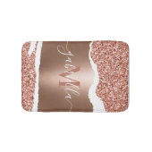 Tapis De Bain Rose Gold Faux et Parties scintillant