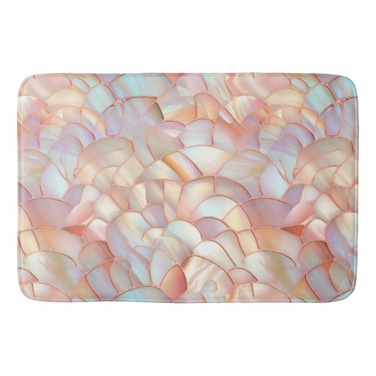 Tapis De Bain Rose gold iridescent chic mère de perle (Devant)