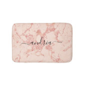Tapis De Bain Rose Gold Marble 8, Parties scintillant, Black Scr (Devant)