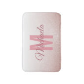 Tapis De Bain Rose Gold Parties scintillant Monogramme Moderne É (Devant (Vertical))