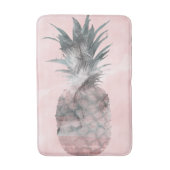 Tapis De Bain Rose Gold Pink Tropical Summer Pineapple Glam (Devant (Vertical))