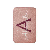 Tapis De Bain Rose Gold Sparkle Parties scintillant Monogramme N (Devant (Vertical))