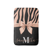 Tapis De Bain Rose Gold Zebra Print (Devant (Vertical))