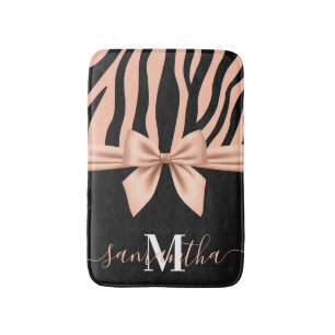 Tapis De Bain Rose Gold Zebra Print
