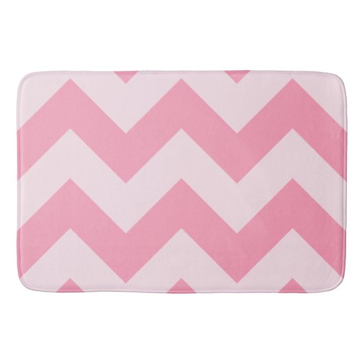 Tapis De Bain Rose grand Motif Zigzag (Devant)