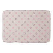 Tapis De Bain Rose, gris et blanc (Devant)