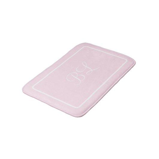 Tapis de bain rose initial ou nom (Angle)