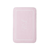 Tapis de bain rose initial ou nom (Devant (Vertical))