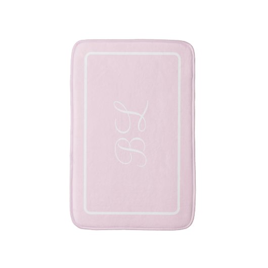 Tapis de bain rose initial ou nom (Devant (Vertical))