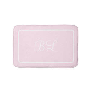 Tapis de bain rose initial ou nom