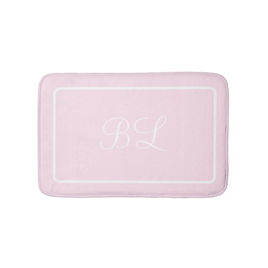Tapis de bain rose initial ou nom (Devant)