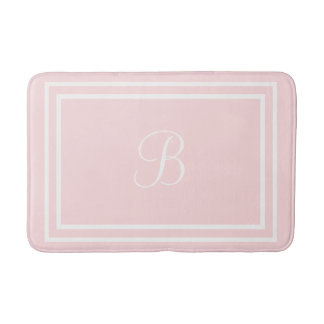 Tapis de bain rose initial ou nom