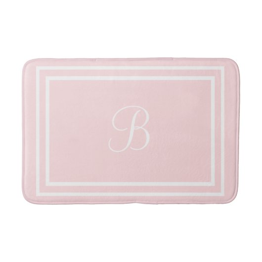 Tapis de bain rose initial ou nom (Devant)