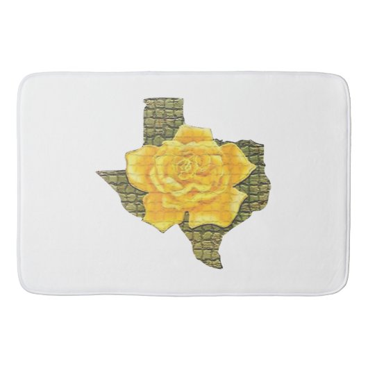 Tapis De Bain Rose Jaune Du Texas Motif Flower (Devant)