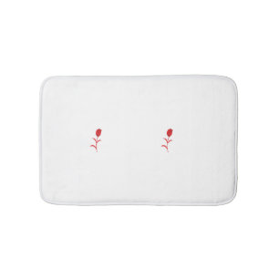 Tapis De Bain Rose Madder, Rouge lave, design floral