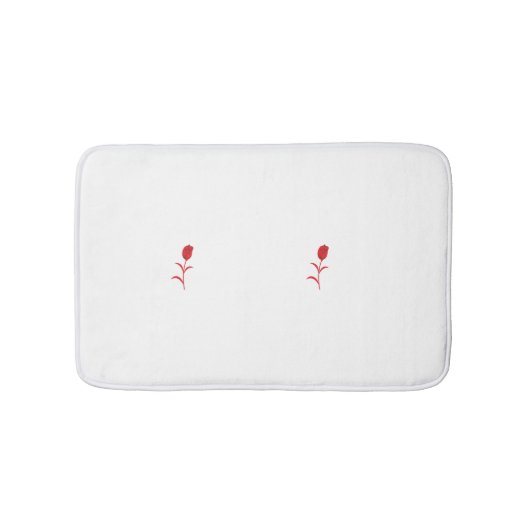 Tapis De Bain Rose Madder, Rouge lave, design floral (Devant)