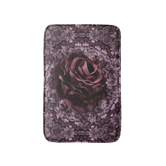 Tapis De Bain Rose Mandala (Devant (Vertical))