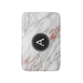 Tapis De Bain Rose Marbre or Monogramme Mat de bain (Devant (Vertical))