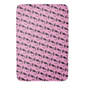 Tapis de bain rose MCM chat noir cou long atomique (devant Vertical)