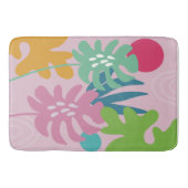 Tapis De Bain Rose moderne floral tropical abstrait simple (Devant)