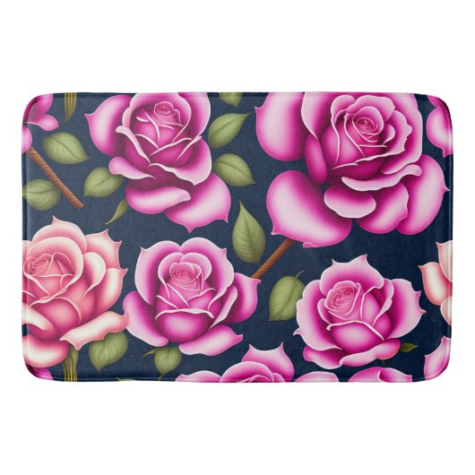Tapis De Bain Rose Motif sans soudure Valentines Jour Mat de bai (Devant)