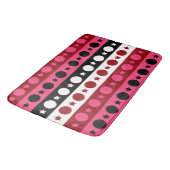 Tapis De Bain Rose noir blanc Cercle Étoiles rayures Design (Angle)