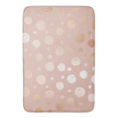 Tapis De Bain Rose-or et beige points motif (devant Vertical)