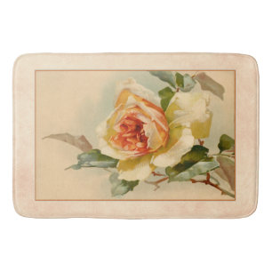 Tapis De Bain Rose or vintage et corail