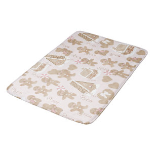 Tapis De Bain Rose! Pain de gingembre Porte de Noël Tapis/Mat