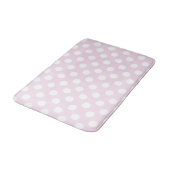Tapis De Bain Rose Pâle et Points Blancs (Angle)