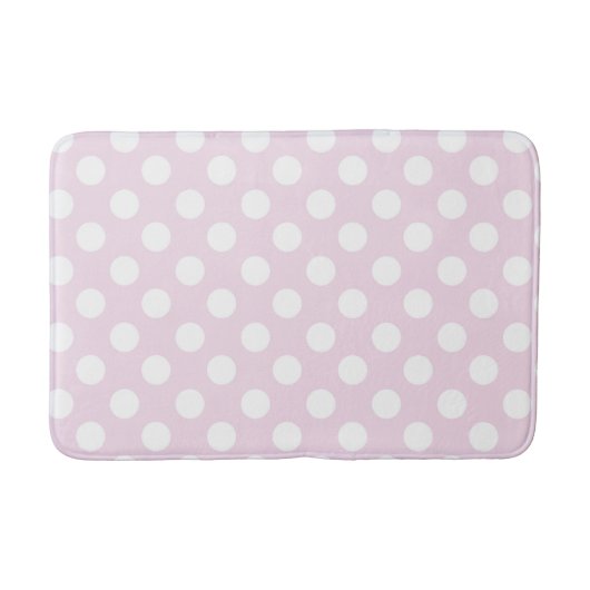 Tapis De Bain Rose Pâle et Points Blancs (Devant)