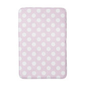 Tapis De Bain Rose Pâle et Points Blancs (Devant (Vertical))
