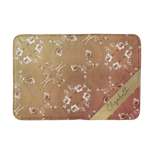 Tapis De Bain Rose Patiné d'automne (Devant)