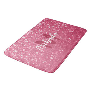 Tapis De Bain Rose rose clair faux pétille parties scintillant M