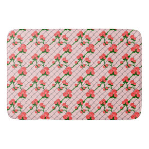 Tapis De Bain Rose Rose Escalade Chaîne Lien Clôture sans joint 