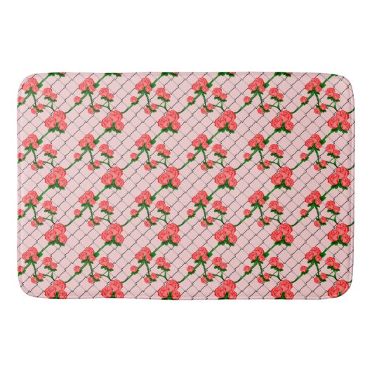 Tapis De Bain Rose Rose Escalade Chaîne Lien Clôture sans joint  (Devant)