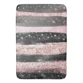 Tapis De Bain Rose rose noir Parties scintillant or moderne (devant Vertical)