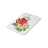 Tapis De Bain Rose rouge et marguerites (Angle)