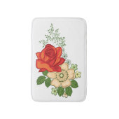Tapis De Bain Rose rouge et marguerites (Devant (Vertical))