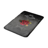 Tapis De Bain Rose rouge et noir gothique élégant (Angle)