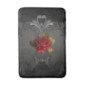 Tapis De Bain Rose rouge et noir gothique élégant (Devant (Vertical))