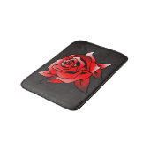 Tapis De Bain Rose rouge simple (Angle)