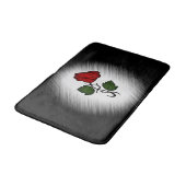 Tapis De Bain Rose rouge sur noir (Angle)