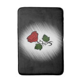 Tapis De Bain Rose rouge sur noir (Devant (Vertical))