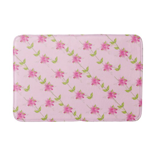 Tapis De Bain Rose sur rose (Devant)