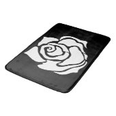 Tapis De Bain Rose tribal noir blanc (Angle)