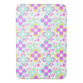 Tapis De Bain Rose, turquoise, floral (devant Vertical)